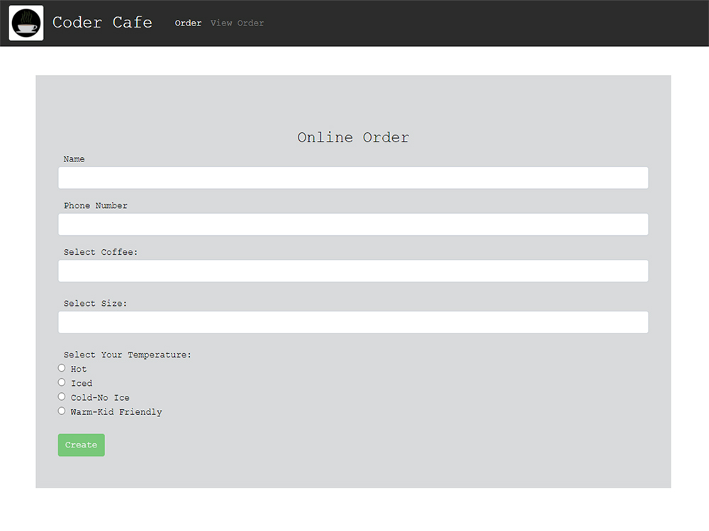 Screenshot Coder Cafe app